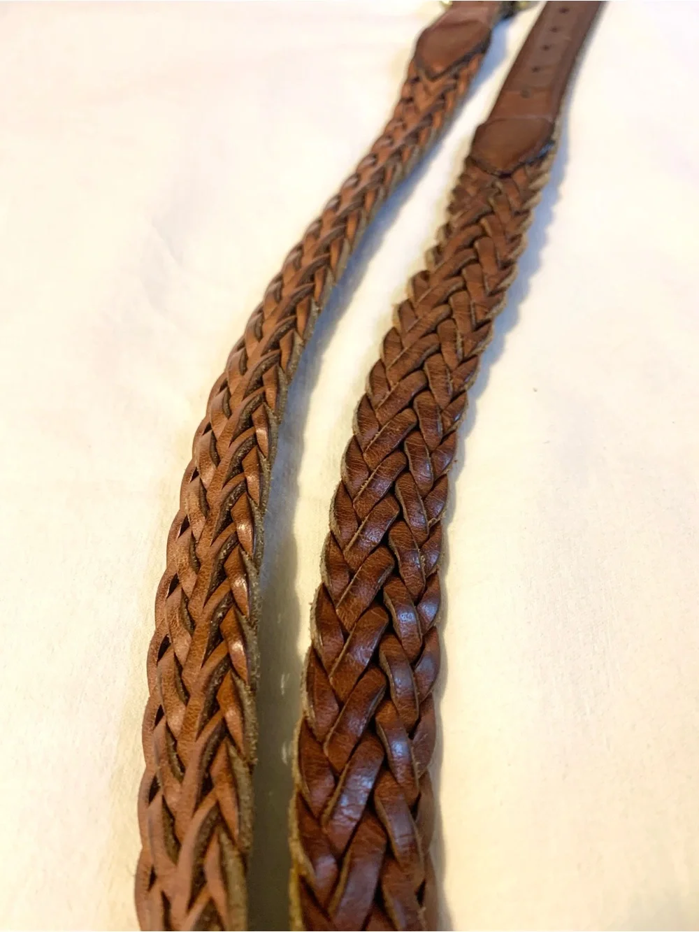 Women’s Brown Braided Leather Belt. 38